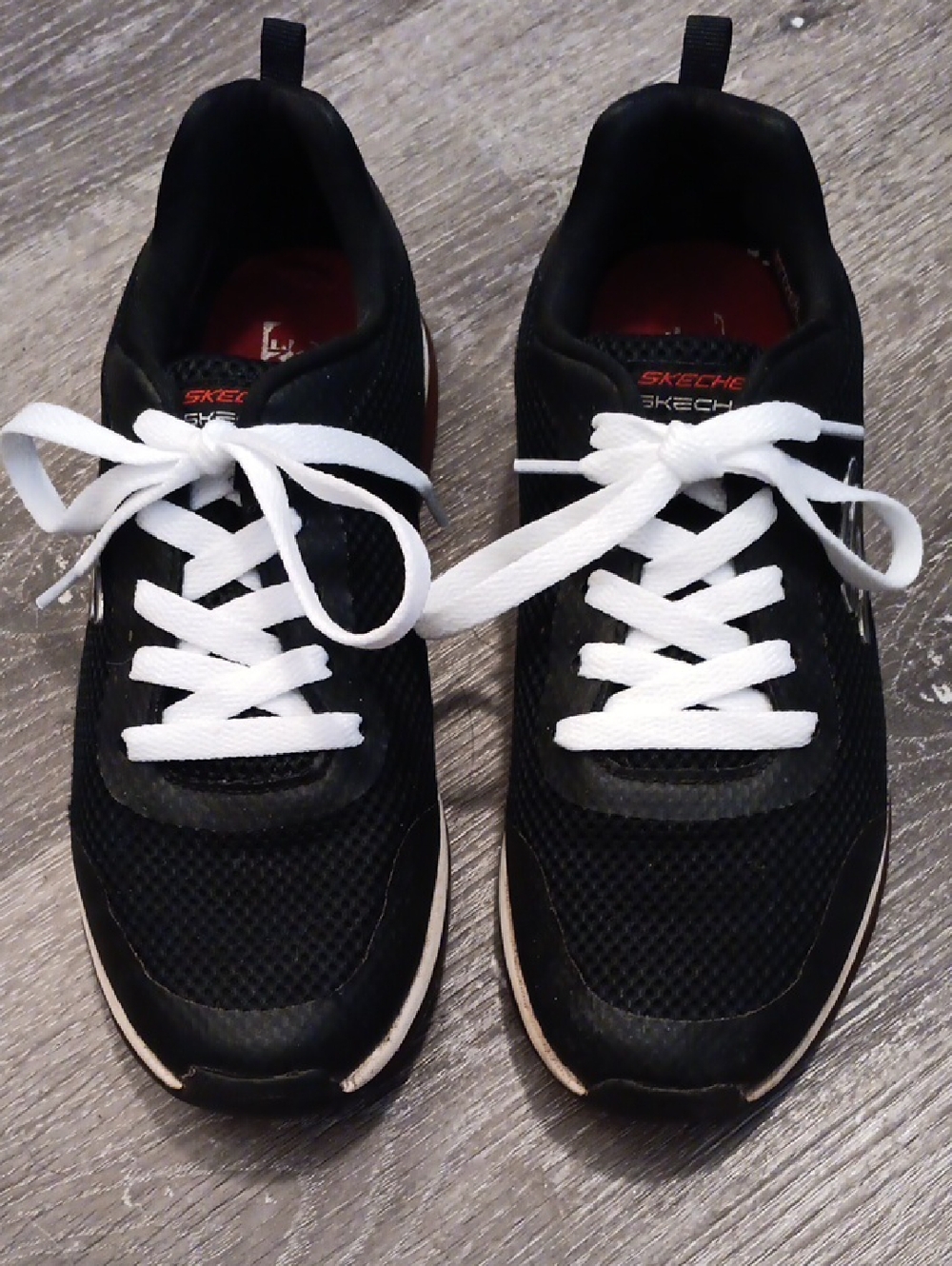 Skechers Black Athletic Sneakers with White Laces